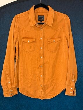 Lily & Lottie Templeton Top Women's Button-Down Shirt in Burnt Orange